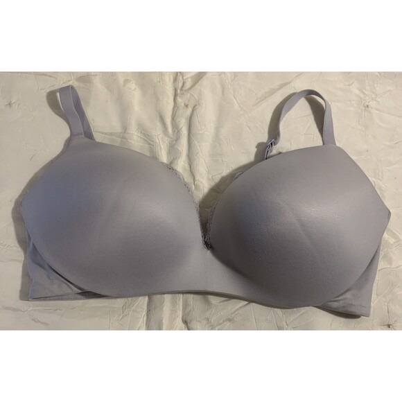 Victoria's Secret Other - Victorias Secret VS Padded Plunge Bra 38D Lilac Lt. Blue Lace Underwire